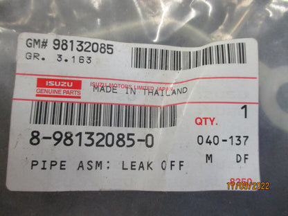 Isuzu D-max Genuine Injector Rail Drain Pipe New Part