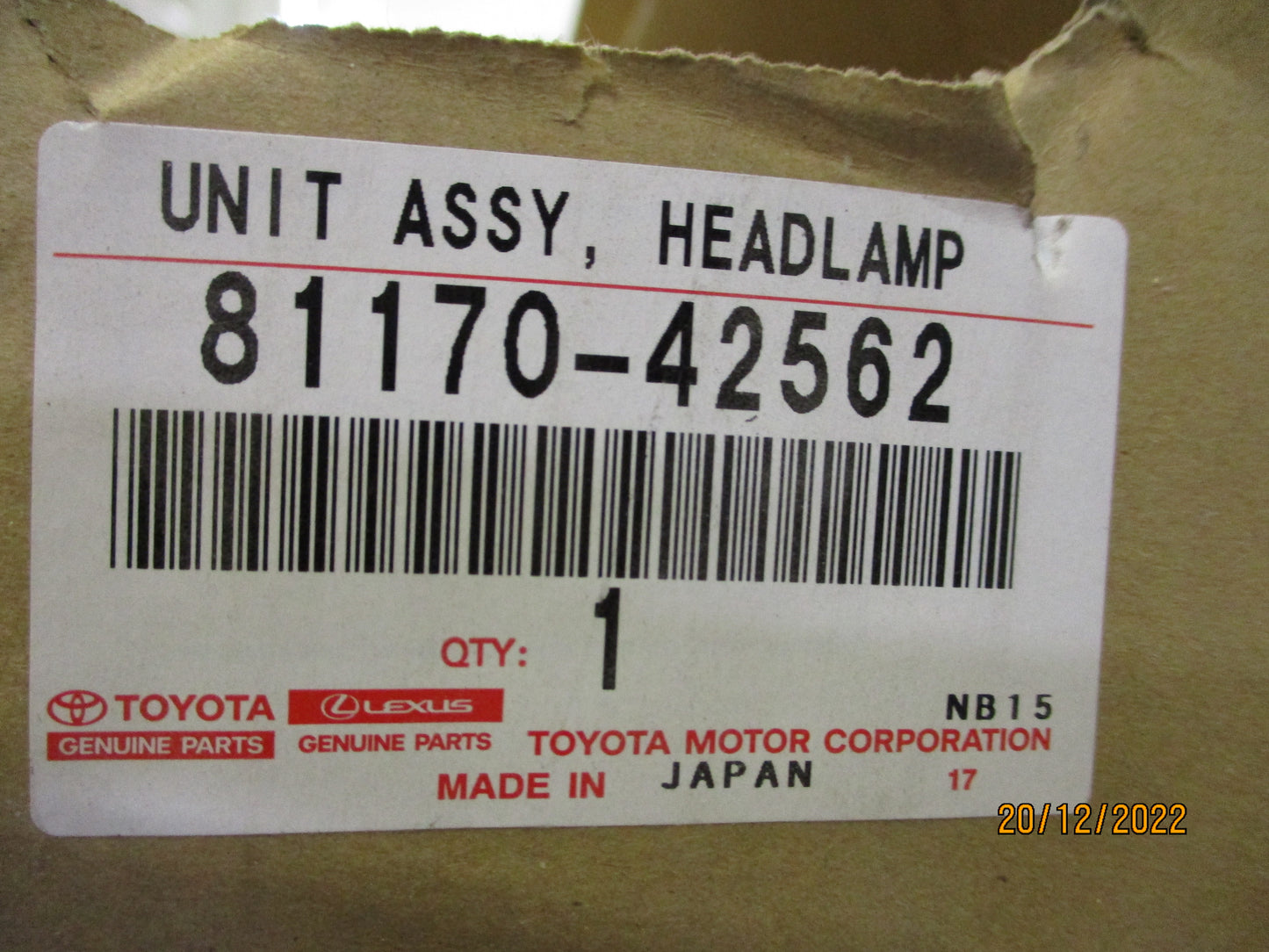 Toyota Rav4 Genuine Passenger Left Hand Front Head Light New Part