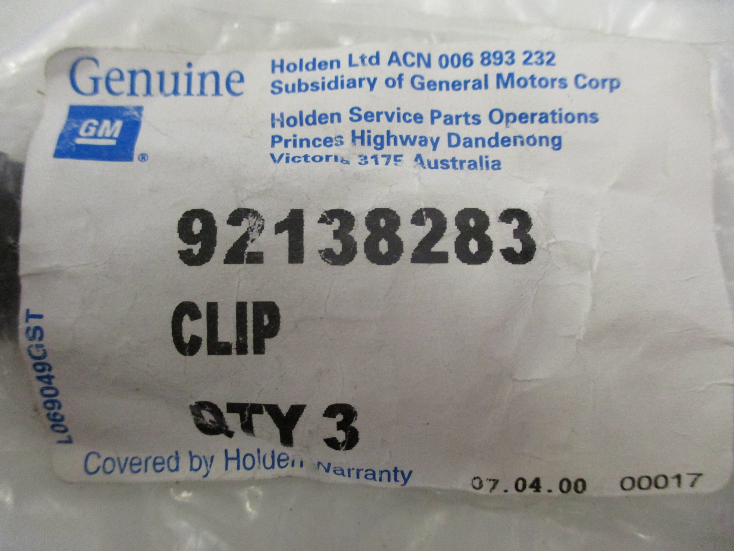 Holden Monaro Front Door Weatherstrip Clips 3 Pack New Part