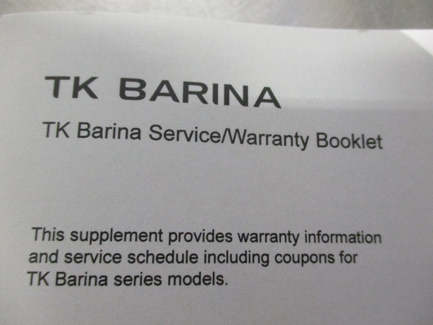 Holden TK Barina Genuine Service And Warranty Booklet New Part