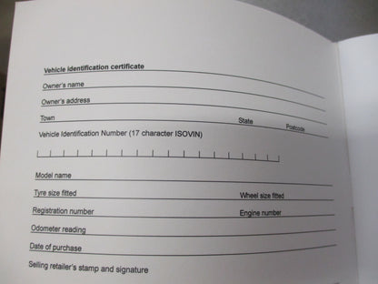 Holden TK Barina Genuine Service And Warranty Booklet New Part