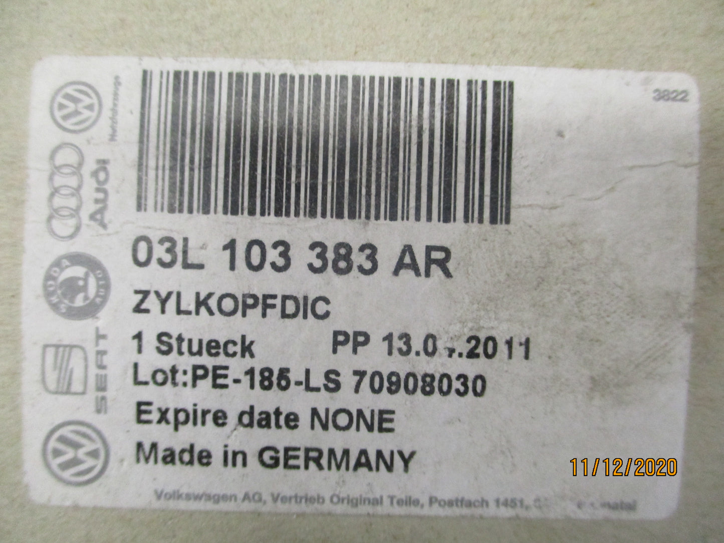 Volkswagen Golf/Jetta Genuine Cylinder Head Gasket New Part