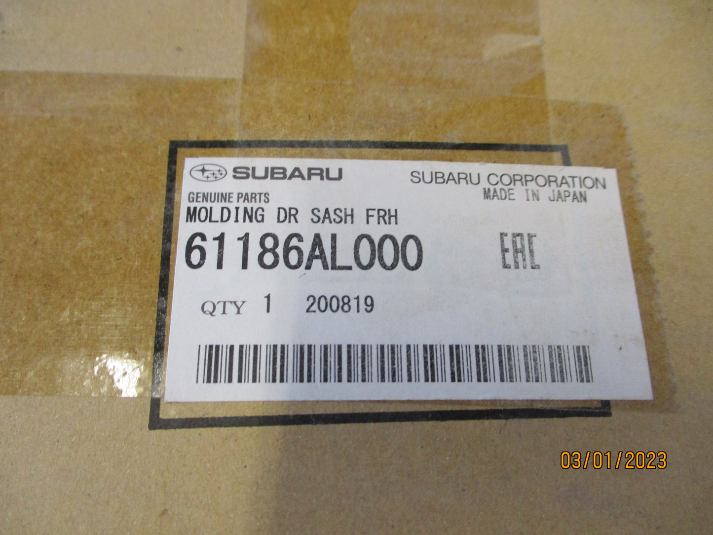 Subaru Legacy Genuine Front Door Panel Rear Slide Door Sash New Part