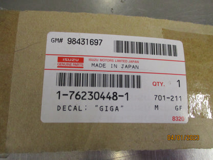 Isuzu GIGA Genuine Cab Black Stick On Emblem New Part
