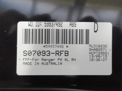 Ford PX XLT Genuine Black Front Flare Extension Pair New Part