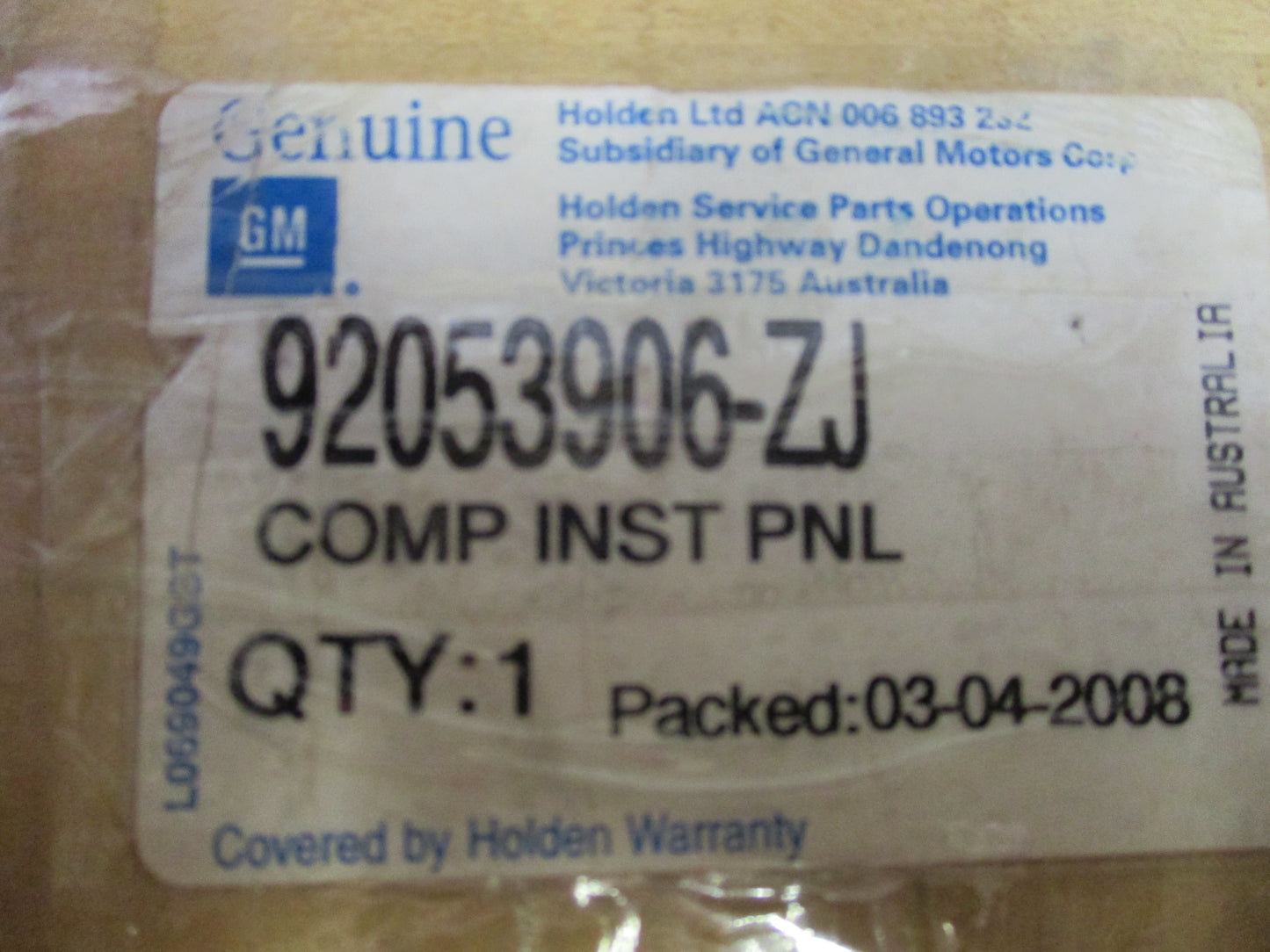 Holden Commodore Genuine Light Blue Graphite Glove Box Lid New Part