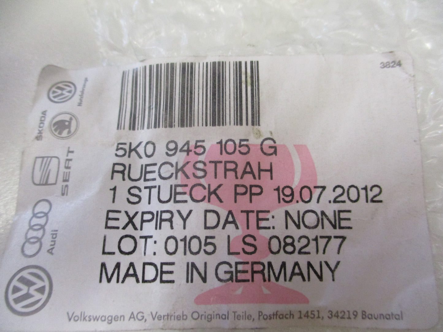 Volkswagen Golf Genuine Left Hand Rear Light Reflector New Part