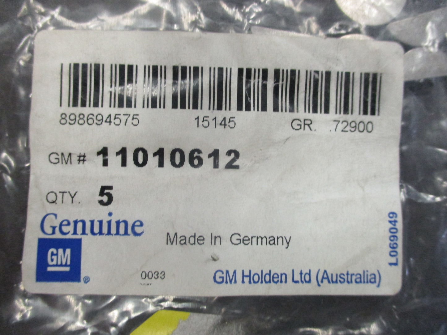 Holden Vectra Genuine Crankshaft Woodruff Key New Part