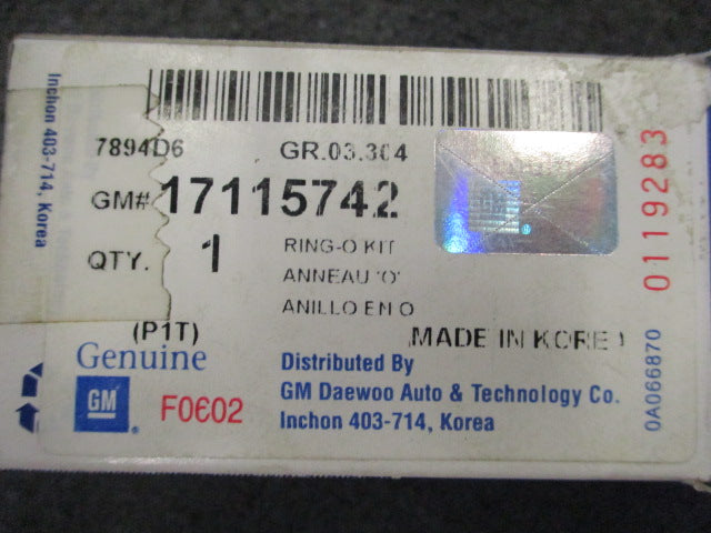 Holden Barina Genuine Fuel Injector O-Ring Kit New part