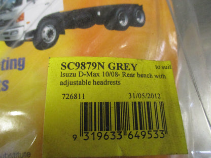 Isuzu D-Max Dual Cab Canvas Rear Bench Seat Covers New Part