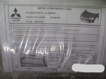 QLD Bull Bar 63MM Alloy Nudge Bar Kit Suits ZH Outlander New Part