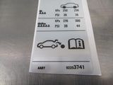 Holden VE Series 2 Genuine Tyre Guide Decal New Part