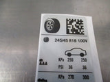 Holden VE Series 2 Genuine Tyre Guide Decal New Part