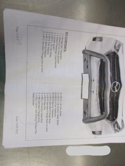QLD Bull Bars Alloy Nudge Bar Kit Hammer Tone Suits Mazda BT-50 New Part