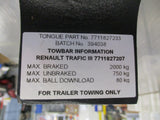 Renault Trafic Genuine Tow Bar Tongue (WITHOUT REAR STEP) New Part