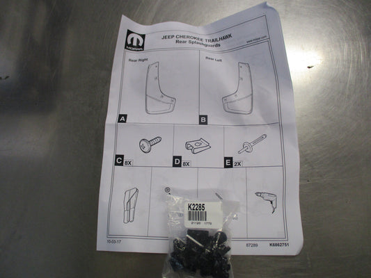 Mopar Jeep Cherokee Genuine Moulded Mud Flaps Rear New Part
