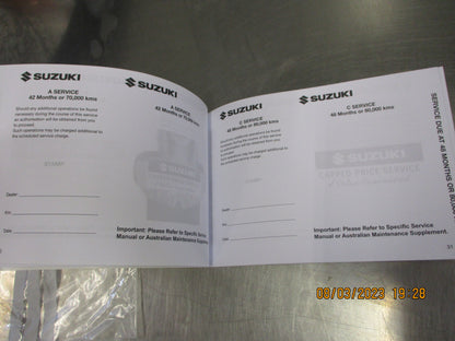 Suzuki Swift Genuine Warranty And Service Manual New Part