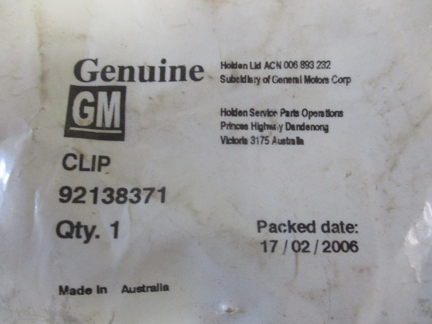 Holden Commodore Ute Genuine Brake Pipe Clip New Part