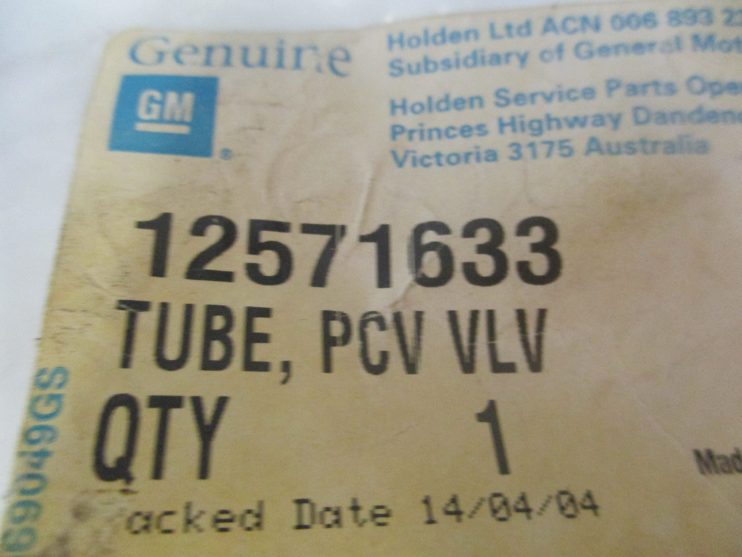 Holden Monaro/Commodore Genuine PCV Crankshaft Vent Tube New Part