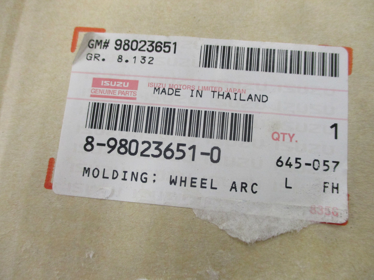 Isuzu D-Max Genuine Left Hand Front Flare New Part