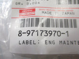 Holden Jackaroo Genuine Engine Maintenance Label New Part