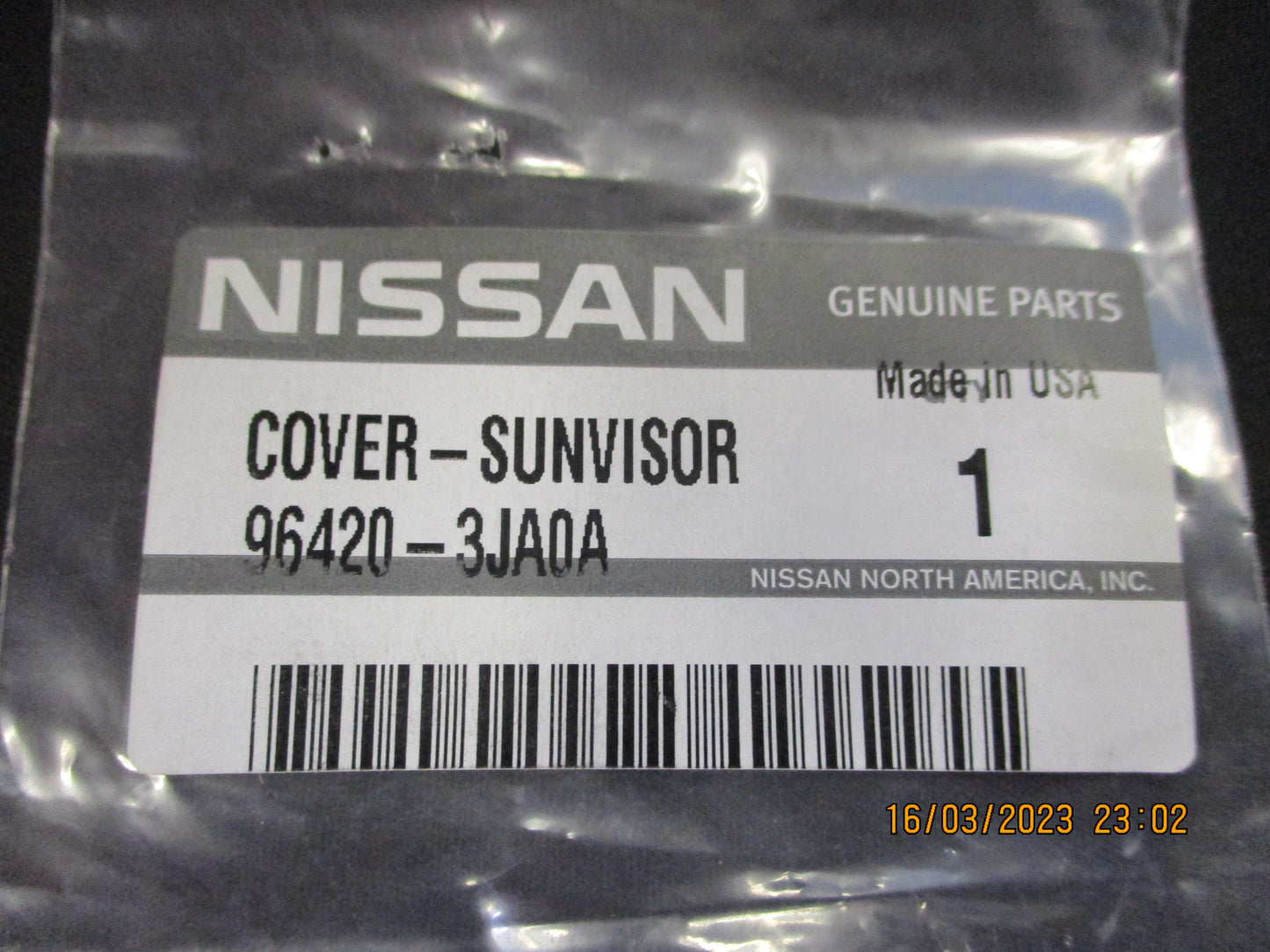 Nissan Maxima Genuine Sun Visor Cover Trim New Part