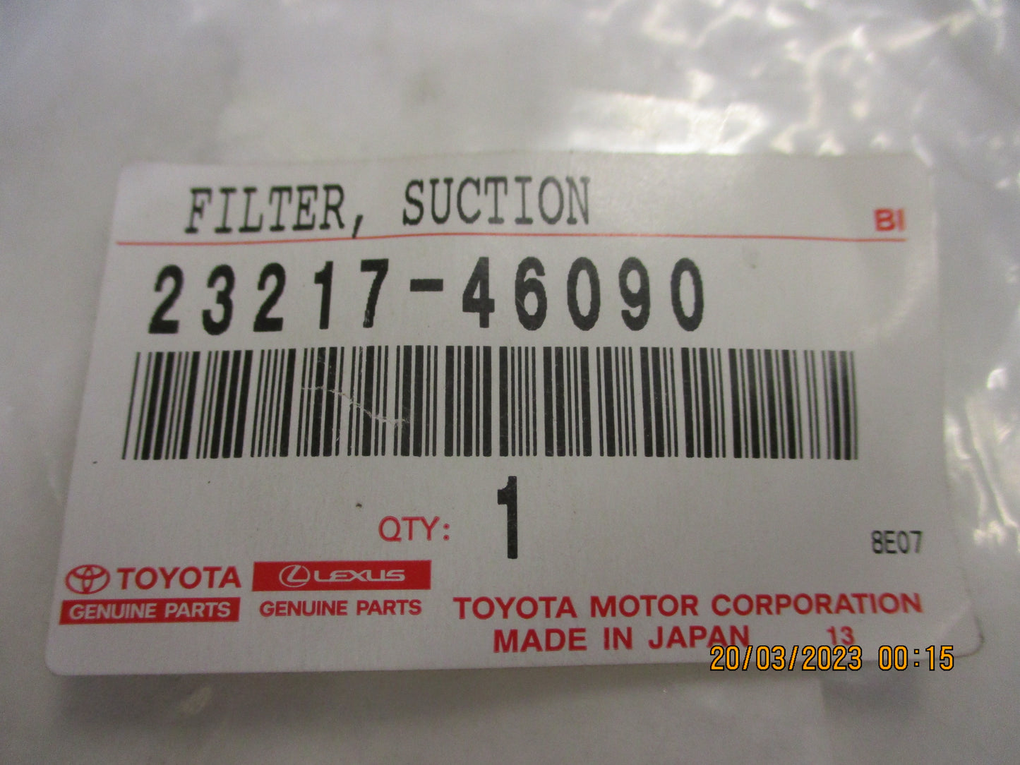 Toyota Hilux/Liteace/Townace/Hiace/Coaster Genuine Fuel Suction Filter New Part