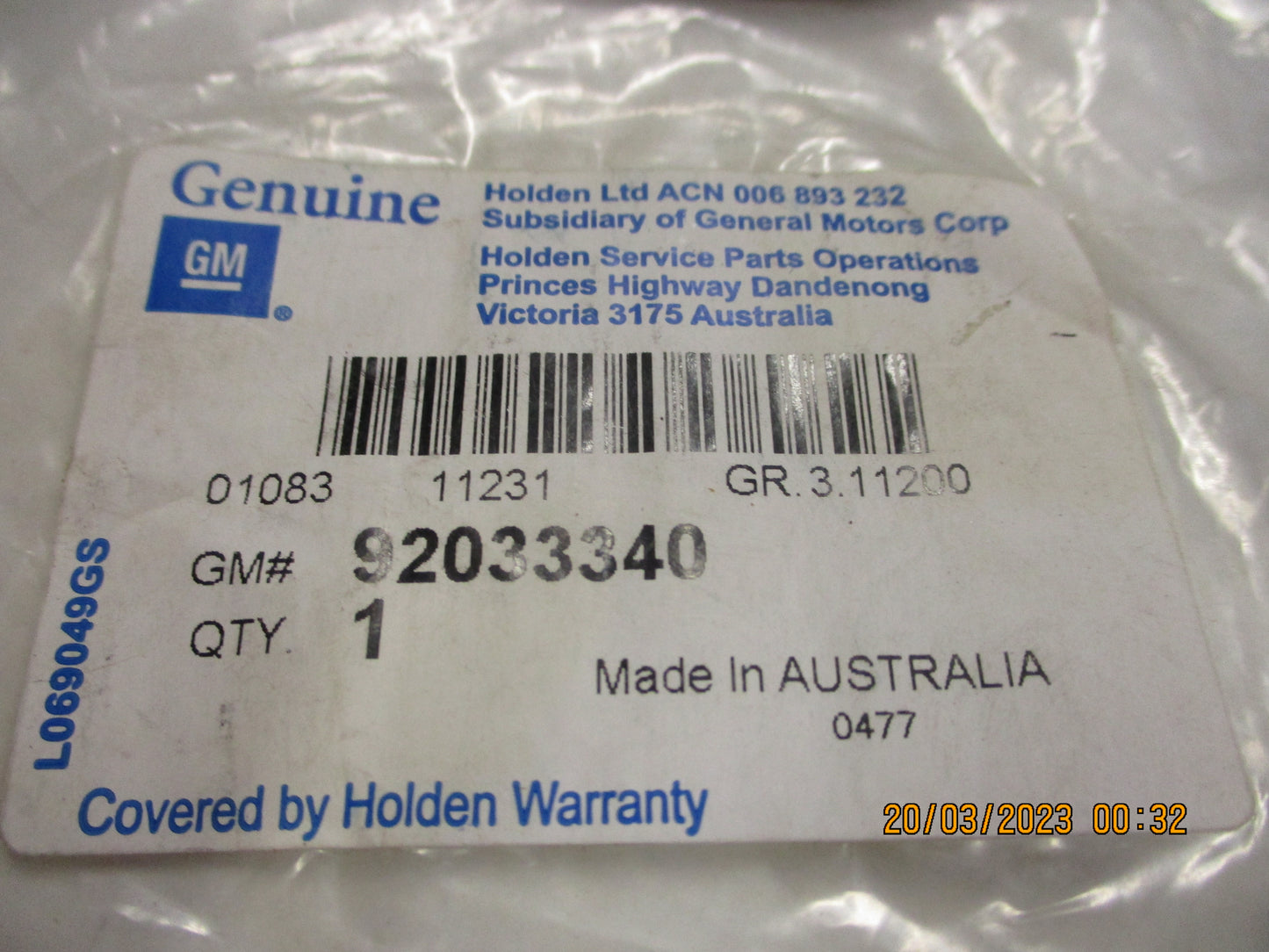 Holden VR/VS Commodore/ VQ Statesman Genuine Fuel Tank Pump Seal New Part