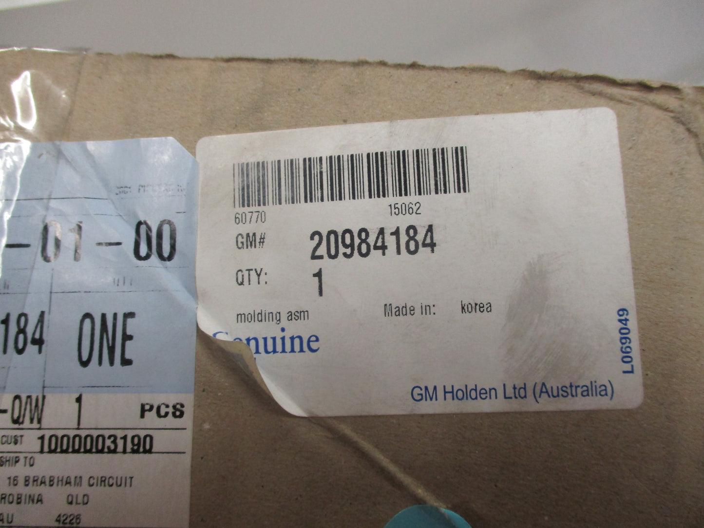 Holden Captiva Genuine Rear Quarter Window Left Hand Trim New Part