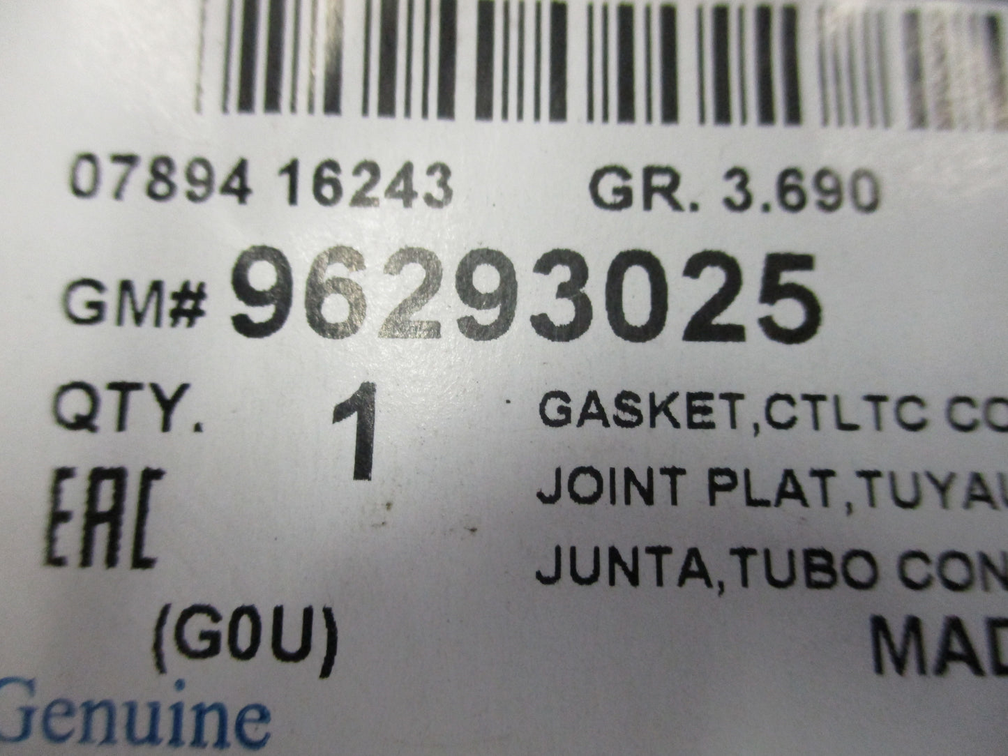 Holden Barina Genuine Catalytic Converter Gasket New Part