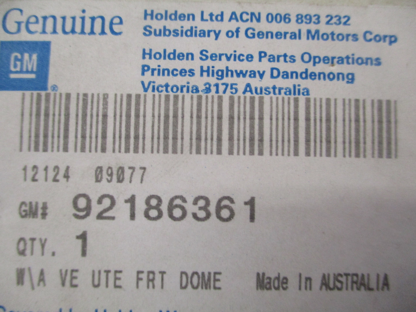 Holden VE Commodore Ute Genuine Interior Light Wiring Loom New Part