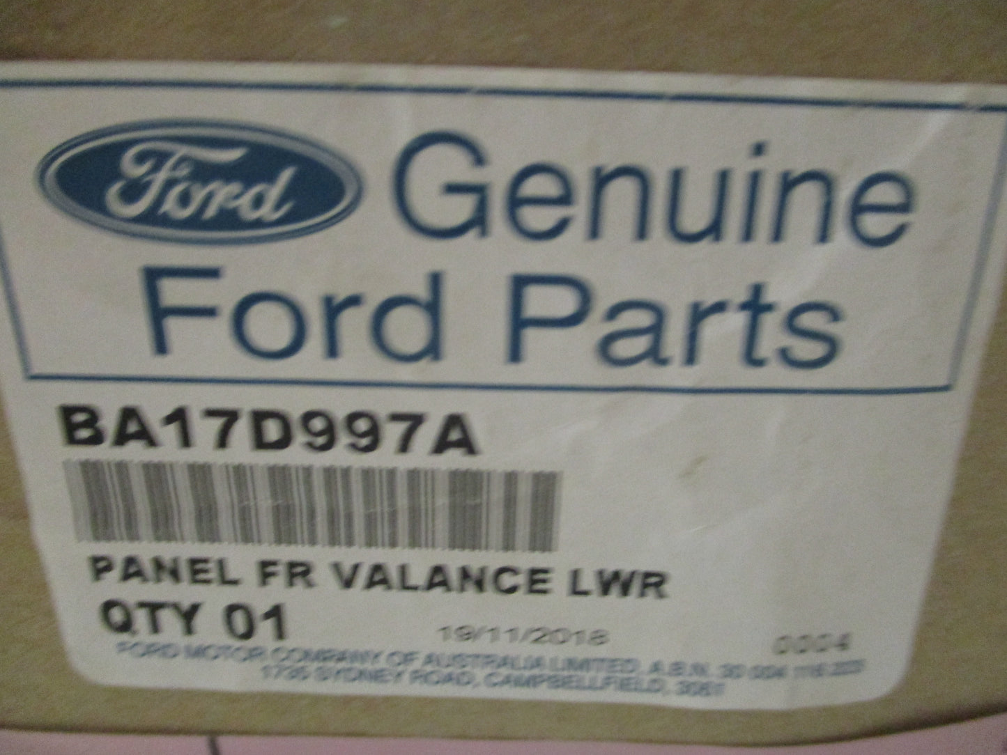 Ford BA Falcon Genuine Lower Front Bumper New Part
