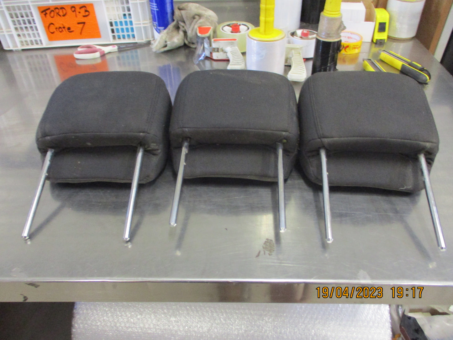 4 Head Rests Cloth Covers Need A Clean Used Part