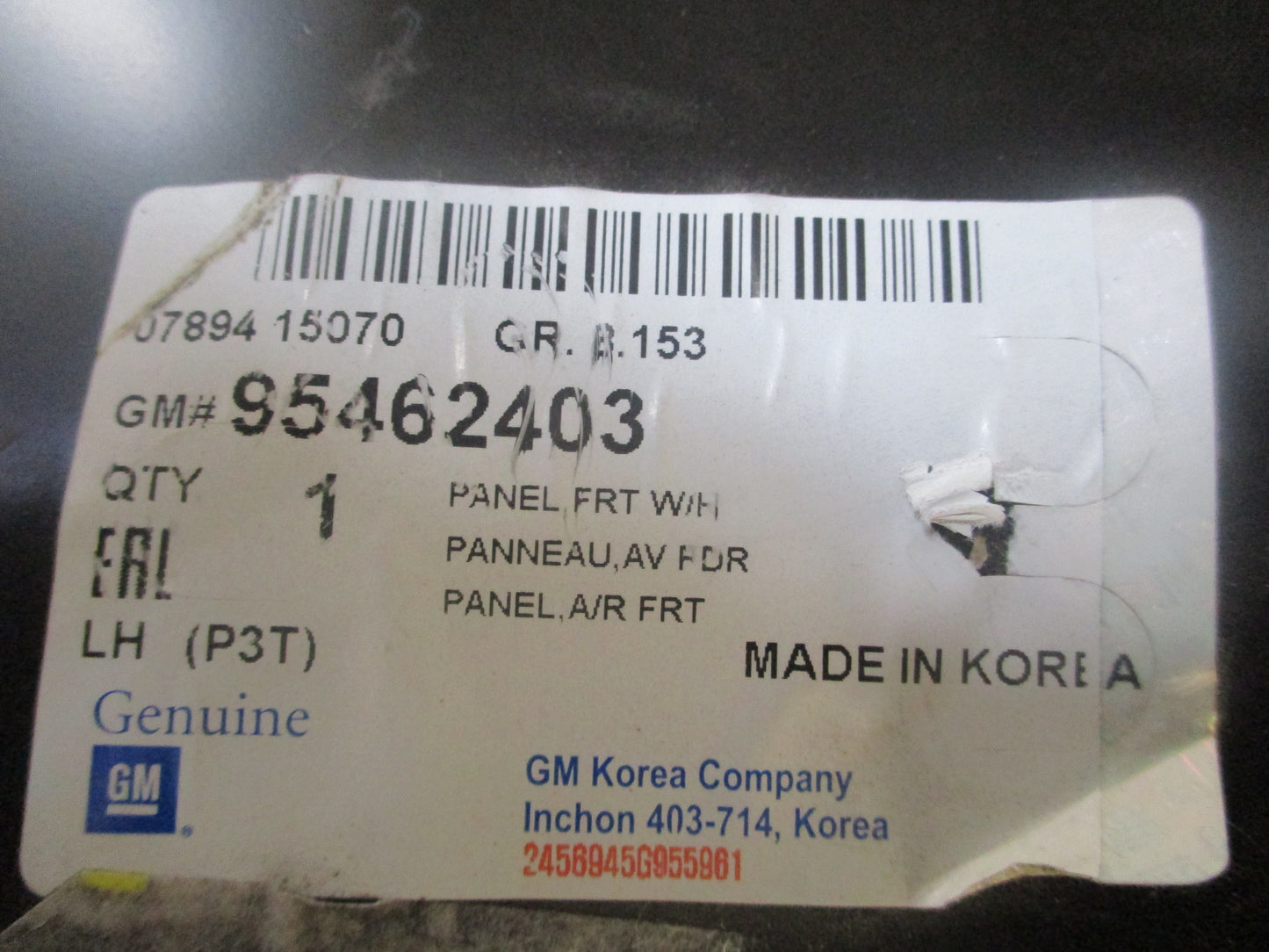 Holden Barina Genuine Apron Assembly Panel New Part