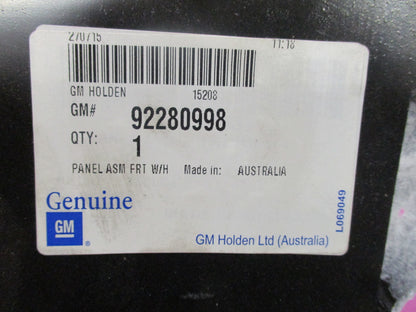Holden VE Commodore/Caprice Genuine Left Hand Front Apron Panel New Part