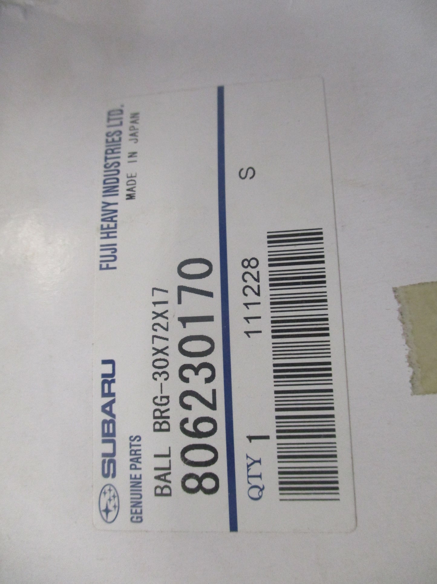 Subaru Forester/Impreza/Liberty/Outback/WRX Transfer Case Output Shaft Bearing New Part