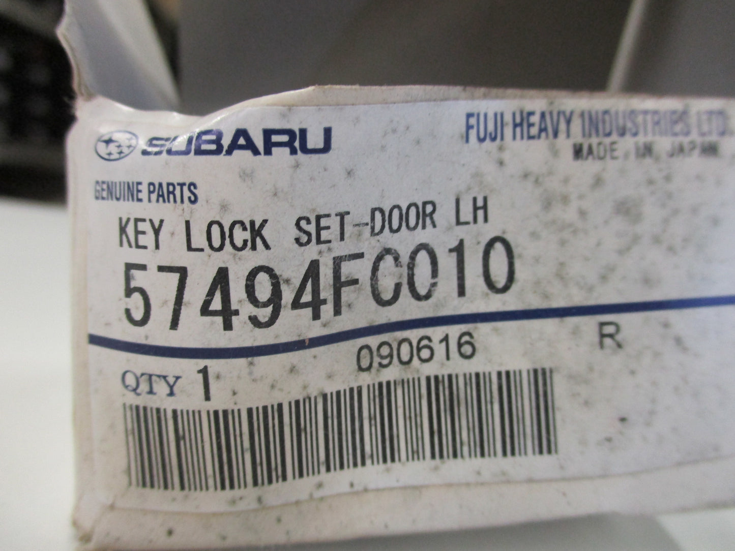 Subaru Forester Genuine Left Hand Door Lock Cylinder and Keys New Part