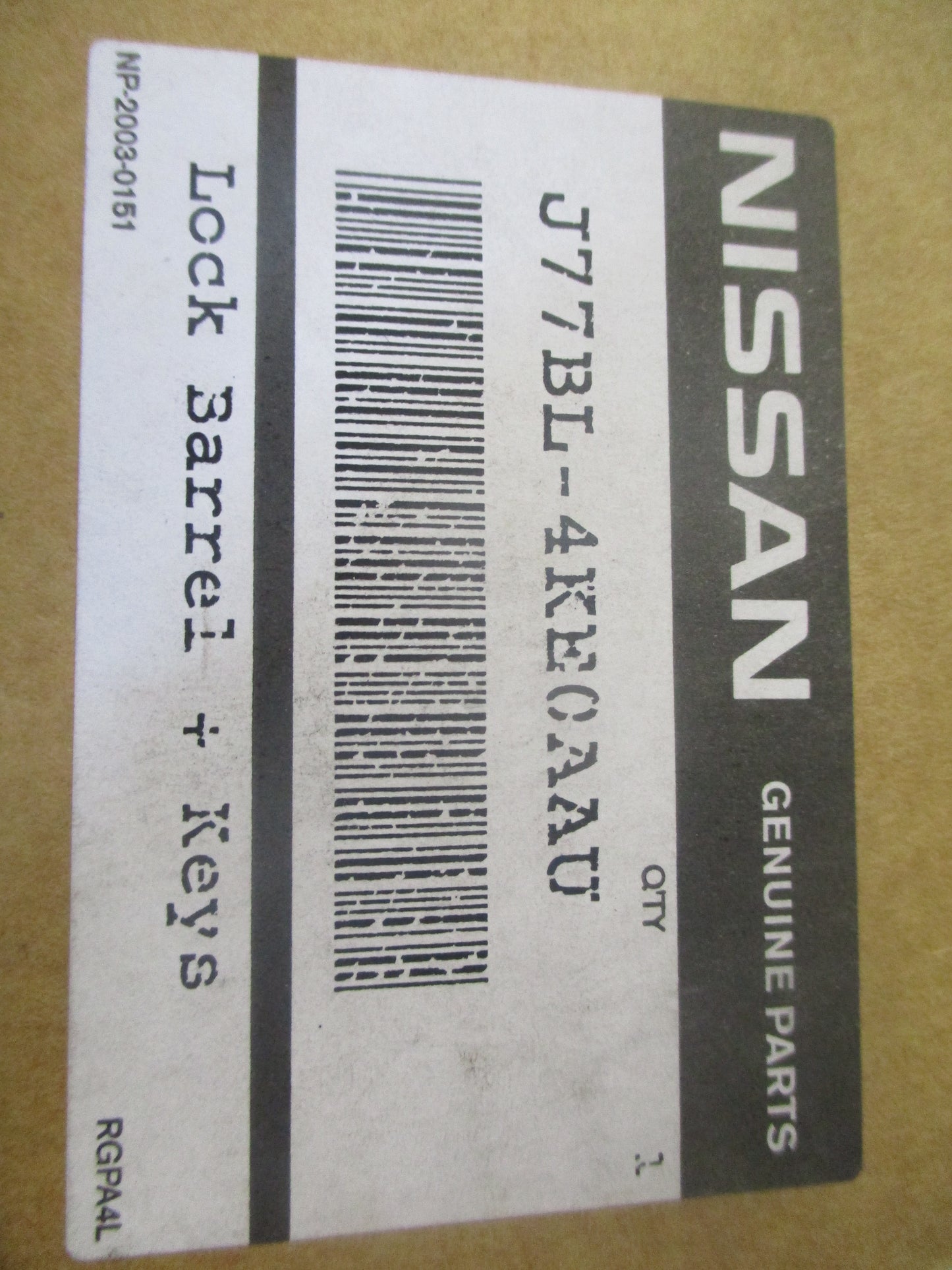 Nissan Genuine Hard Lock Keys New Part