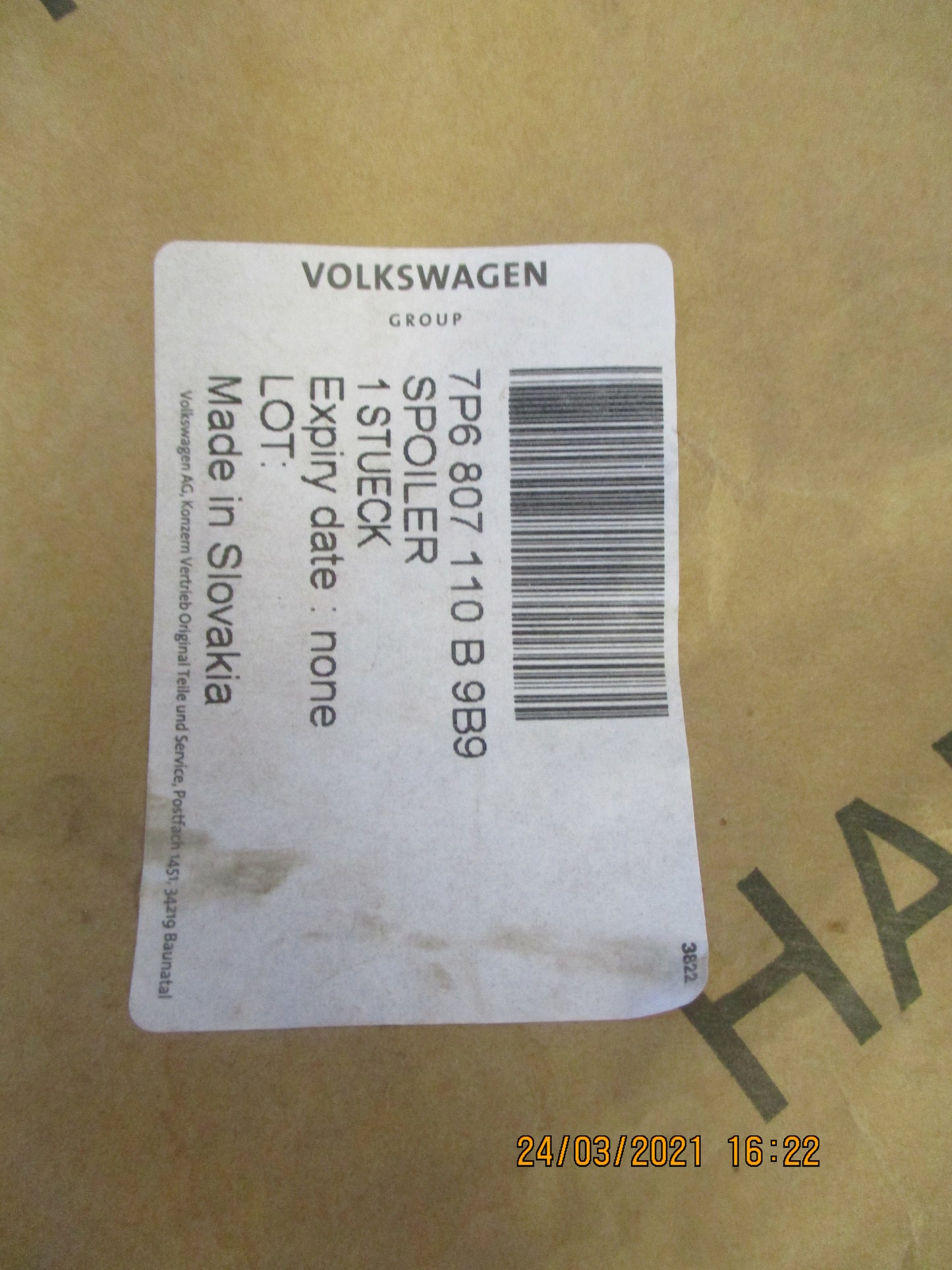 Volkswagen Touareg Genuine Front Bumper Lower Spoiler New Part