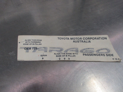 Toyota Tarago Genuine Passenger Side Decal New Part