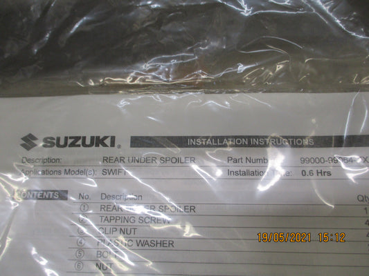 Suzuki Swift Genuine Rear Under Spoiler New Part