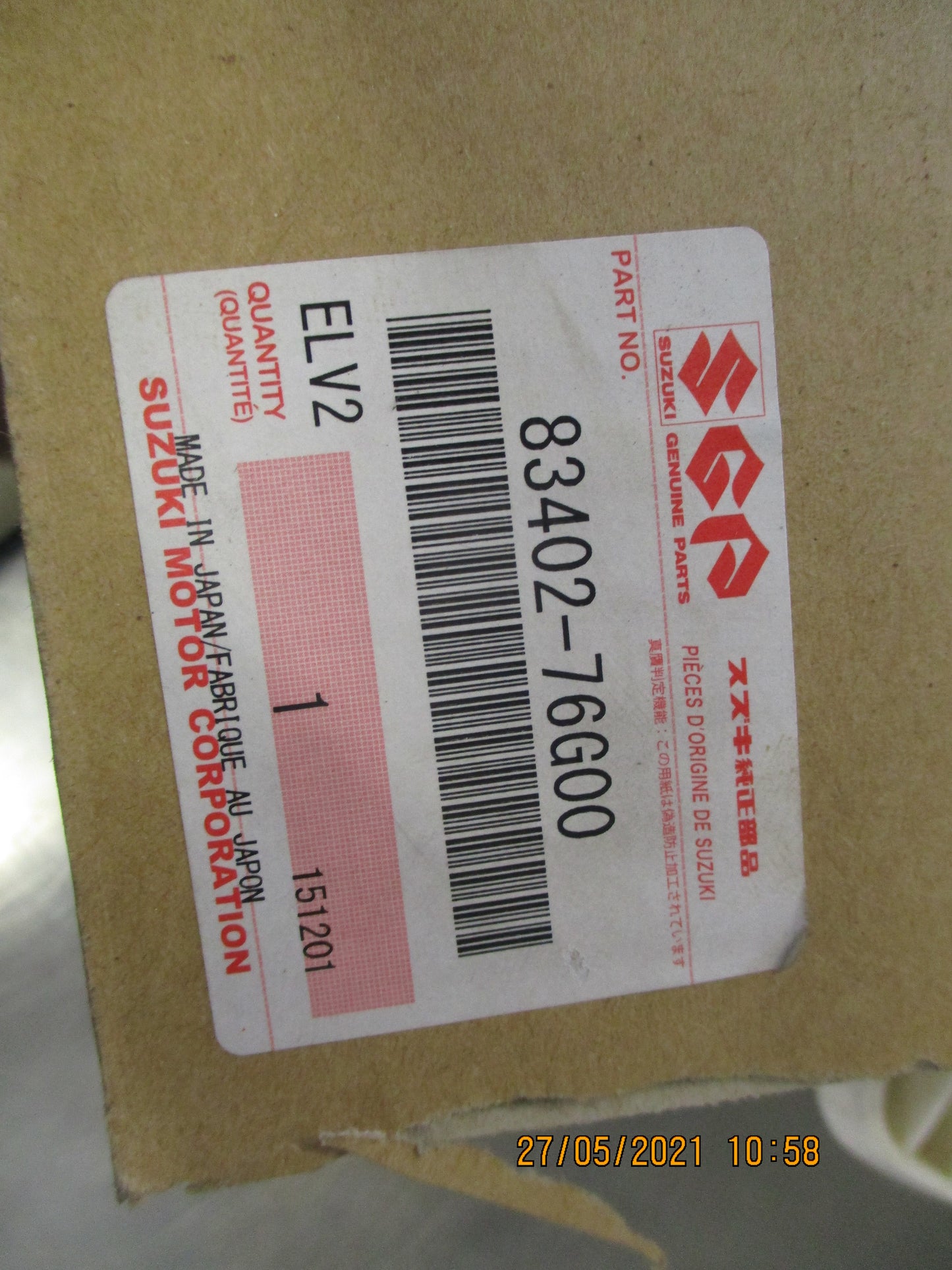 Suzuki Alto Genuine Front Left Regulator Assembly New Part