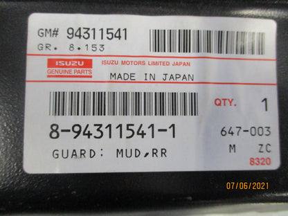 Isuzu Elf Genuine Rear Right Mud Guard New Part