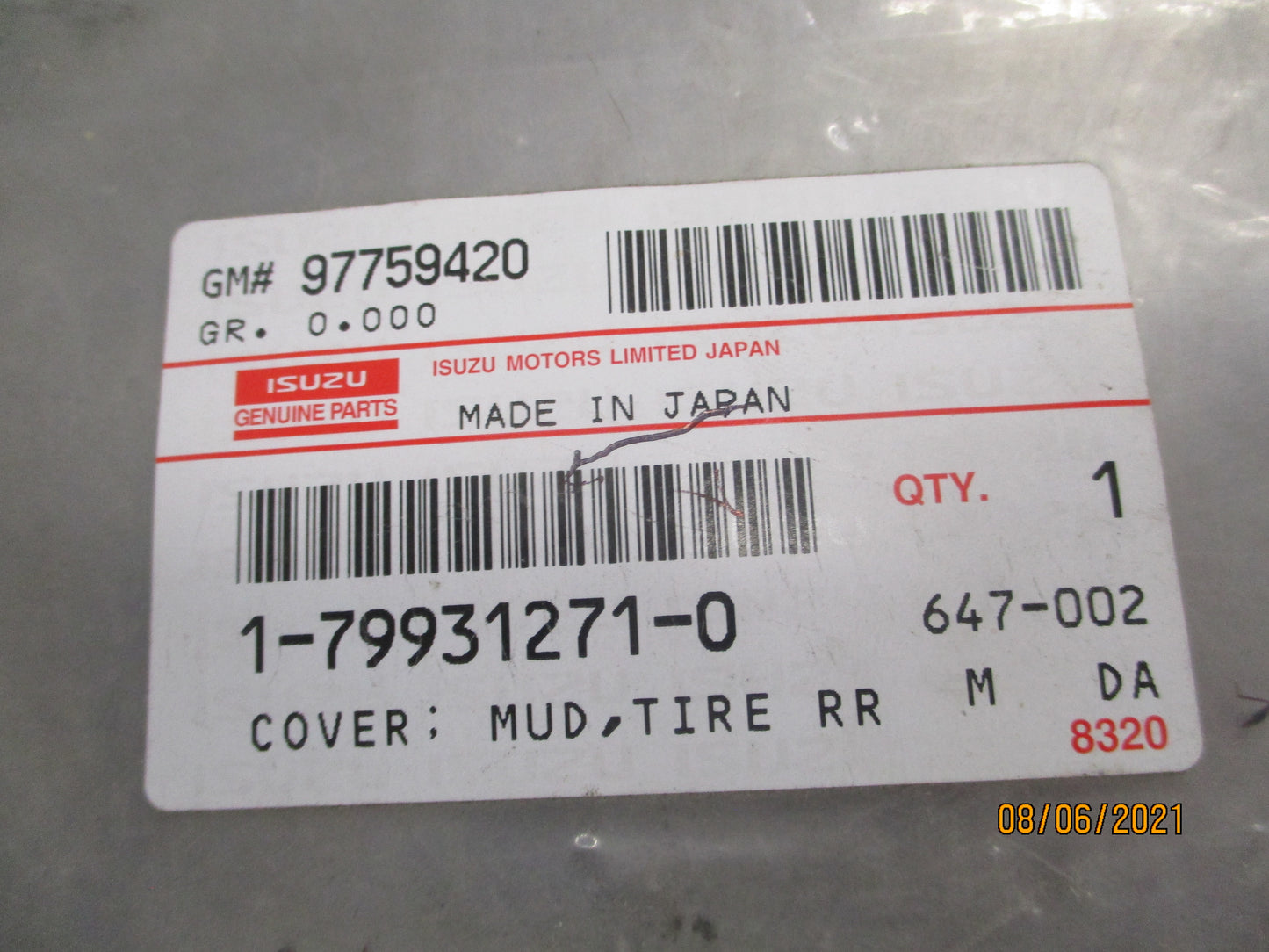 Isuzu FSR34 Genuine Rear Right Mud Guard Flap New Part