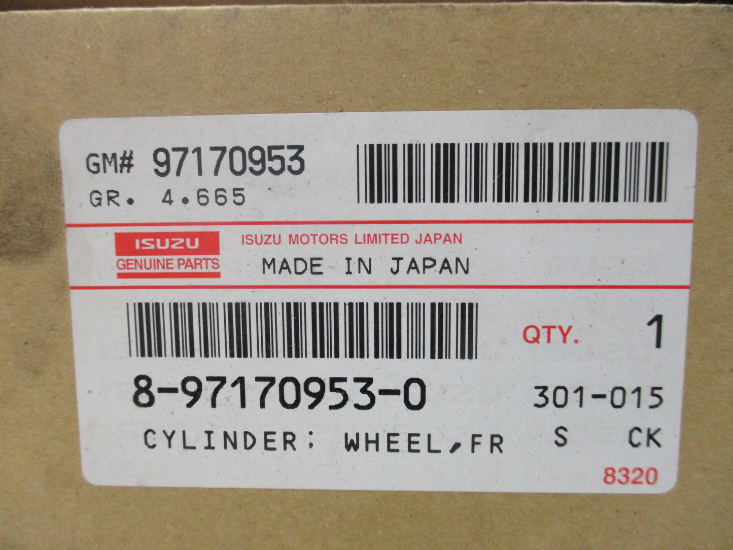 Isuzu ELF N Series Genuine Right Hand Front Wheel Brake Cylinder new Part