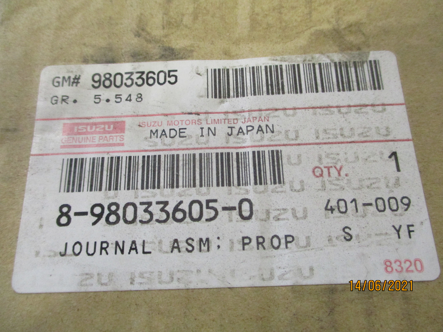 Isuzu NKR Genuine Propeller Shaft Journal Assembly New Part