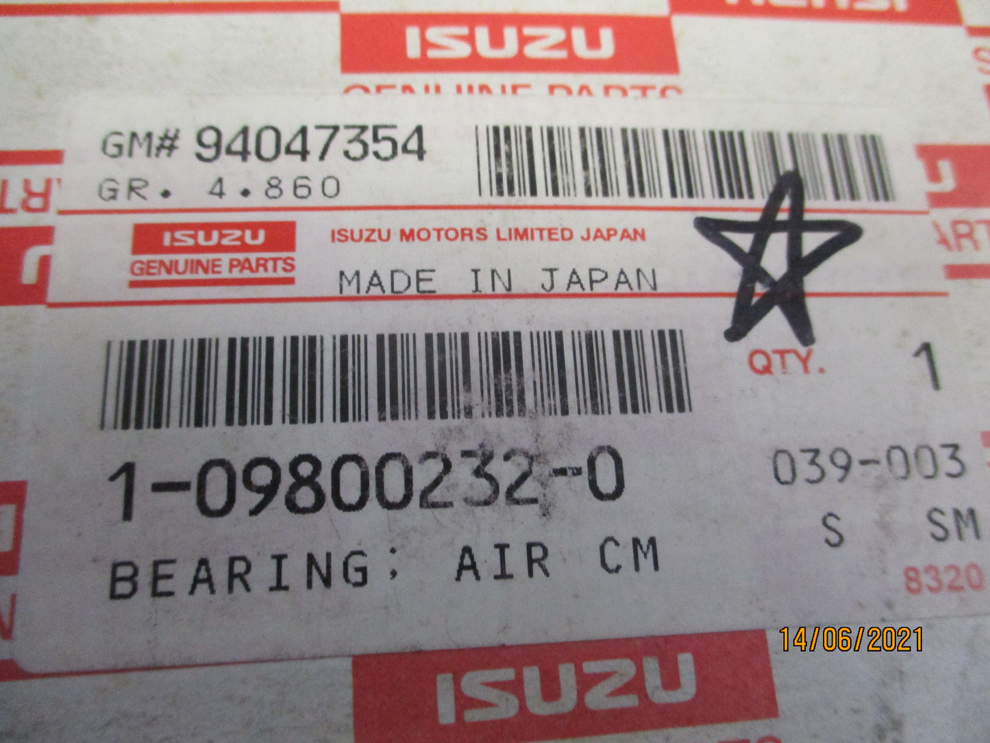Isuzu C-Series Genuine Air Compressor Bearing New Part