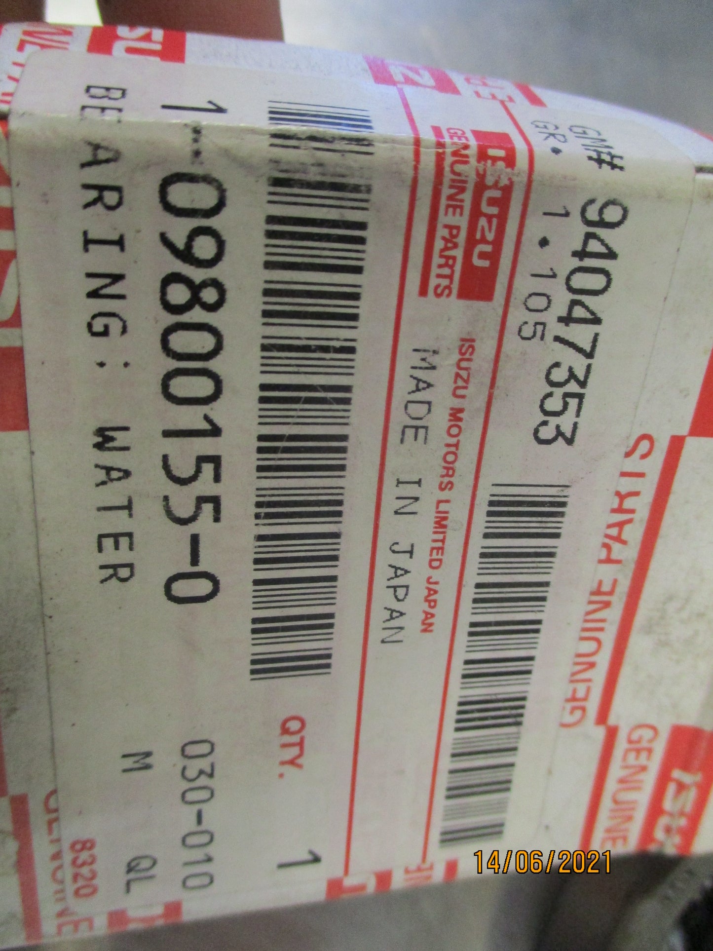 Isuzu Genuine Front Water Pump Bearing New Part