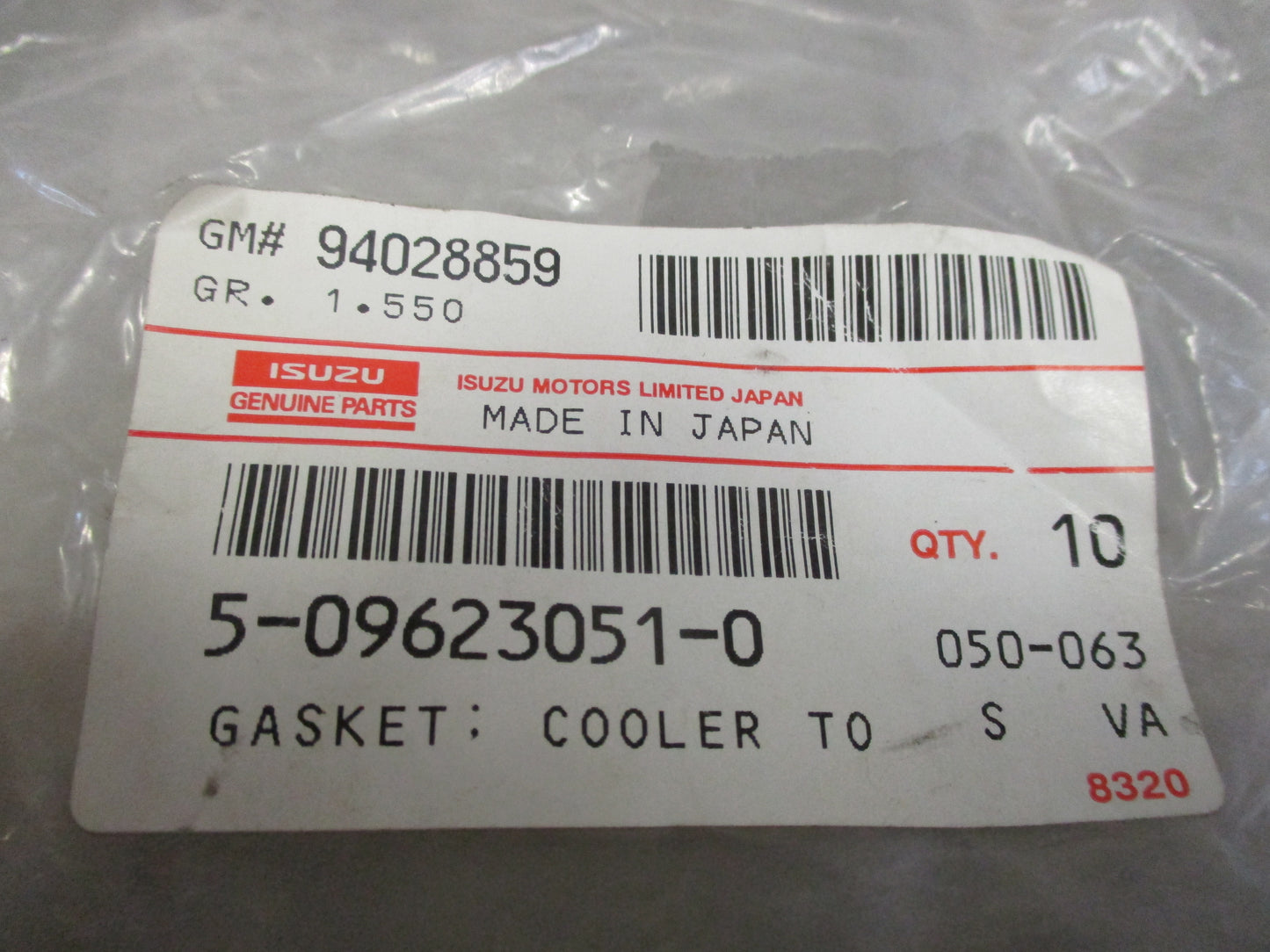 Isuzu UMC240 Forklift Genuine Oil Cooler Gasket New Part
