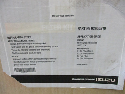 Isuzu F Series Genuine Truck Filter Service Kit New part